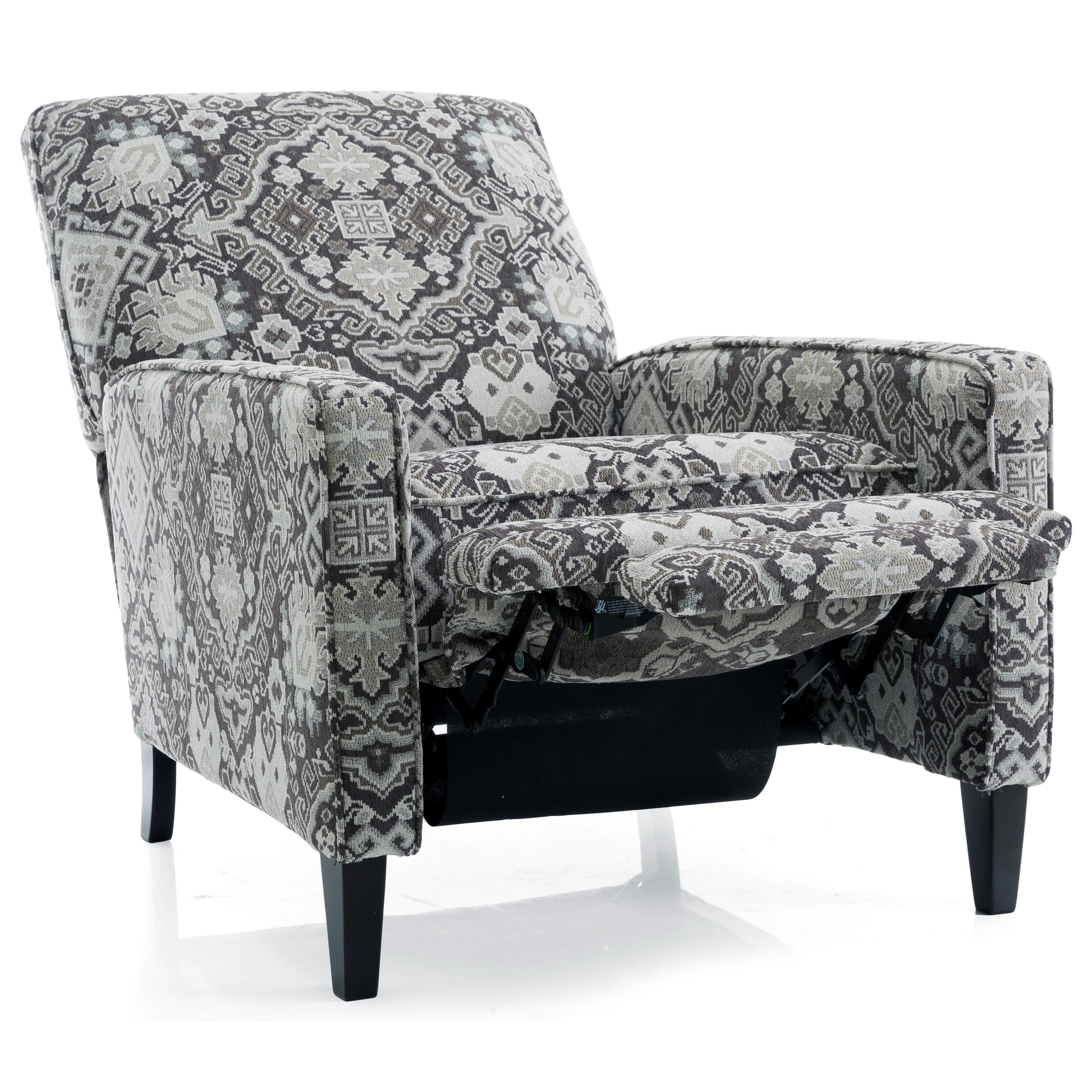 DecorRest 7612 7612 CHAIR Casual Push Back Recliner with Tapered Wood